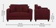 Alba Fabric 2 Seater Sofa In Garnet Red Colour