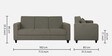 Alba Fabric 3 Seater Sofa In Sandy Brown Colour