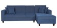 Alba Fabric LHS Sectional Sofa (3 + Lounger) in Denim Blue Colour