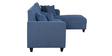 Alba Fabric LHS Sectional Sofa (3 + Lounger) in Denim Blue Colour