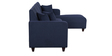 Alba Fabric LHS Sectional Sofa (3 + Lounger) in Navy Blue Colour