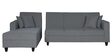 Alba Fabric RHS Sectional Sofa (3 + Lounger) in Ash Grey Colour