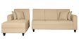 Alba Fabric RHS Sectional Sofa (3 + Lounger) in Beige Colour