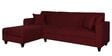 Alba Fabric RHS Sectional Sofa (3 + Lounger) in Garnet Red Colour