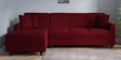 Alba Fabric RHS Sectional Sofa (3 + Lounger) in Garnet Red Colour