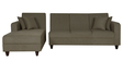 Alba Fabric RHS Sectional Sofa (3 + Lounger) in Sandy Brown Colour