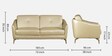 Albert Leather 3 Seater Sofa In Beige Colour