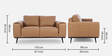 Alberta Half Leather 2 seater Sofa In Husk Brown Colour