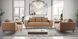Alberta Half Leather 2 seater Sofa In Husk Brown Colour