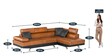 Aldano Leatherette Corner Sofa in Tan-Black Colour in L Shape
