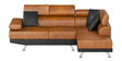 Aldano Leatherette Corner Sofa in Tan-Black Colour in L Shape