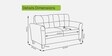 Aldrin Fabric 2 Seater Sofa In Brown Colour