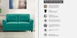Aldrin Fabric 2 Seater Sofa In Cerulean Blue Colour