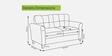 Aldrin Fabric 2 Seater Sofa In Cerulean Blue Colour