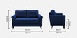 Aldrin Fabric 2 Seater Sofa In Cool Cobalt Colour