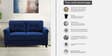 Aldrin Fabric 2 Seater Sofa In Cool Cobalt Colour
