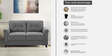 Aldrin Fabric 2 Seater Sofa In Grey Colour