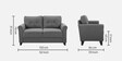 Aldrin Fabric 2 Seater Sofa In Grey Colour
