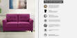 Aldrin Fabric 2 Seater Sofa In Mulberry Colour