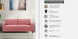 Aldrin Fabric 3 Seater Sofa In Pink Colour