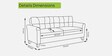 Aldrin Fabric 3 Seater Sofa In Pink Colour
