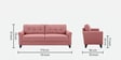 Aldrin Fabric 3 Seater Sofa In Pink Colour