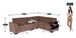 Aleena 6 Seater LHS Sectional Sofa in Brown Colour