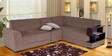 Aleena 6 Seater LHS Sectional Sofa in Brown Colour