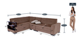 Aleena 6 Seater RHS Sectional Sofa in Brown Colour