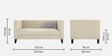 Alejandro Velvet 2 Seater Sofa In Bone White Colour