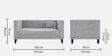 Alejandro Velvet 2 Seater Sofa In Cool Grey Colour
