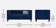 Alejandro Velvet 2 Seater Sofa In Midnight Blue Colour