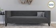 Alejandro Velvet 3 Seater Sofa In Carbon Grey Colour