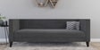 Alejandro Velvet 3 Seater Sofa In Carbon Grey Colour