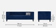 Alejandro Velvet 3 Seater Sofa In Midnight Blue Colour