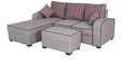 Alex Fabric RHS Sectional Sofa ( 3+ Lounger) in Light Brown Colour
