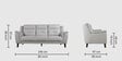 Alexa Leatherette 3 Seater Sofa In Light Grey Colour