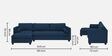 Alexander Fabric RHS 6 Seater Sectional Sofa in Blue Colour