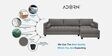 Alexander Fabric LHS 6 Seater Sectional Sofa in Grey Colour