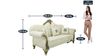 Alexandra 3 Seater Sofa in Oxford White Colour