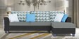 Alexia Plus Bricks 6 Seater LHS Sectional Sofa set in Grey & Black Colour