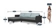 Alexia Plus Bricks 6 Seater RHS Sectional Sofa set in Grey & Black Colour
