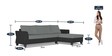 Alexia Plus Decent 6 Seater LHS Sectional Sofa set in Grey & Black Colour