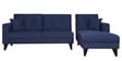 Alfredo Fabric LHS Sectional Sofa (3 + Lounger) in Navy Blue Colour