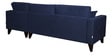 Alfredo Fabric LHS Sectional Sofa (3 + Lounger) in Navy Blue Colour