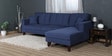 Alfredo Fabric LHS Sectional Sofa (3 + Lounger) in Navy Blue Colour