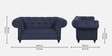 Allanton Fabric 2 Seater Sofa In Navy Blue Colour