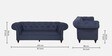 Allanton Fabric 3 Seater Sofa In Navy Blue Colour