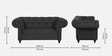 Allanton Fabric 2 Seater Sofa In Dark Grey Colour
