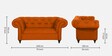 Allanton Fabric 2 Seater Sofa In Rust Colour